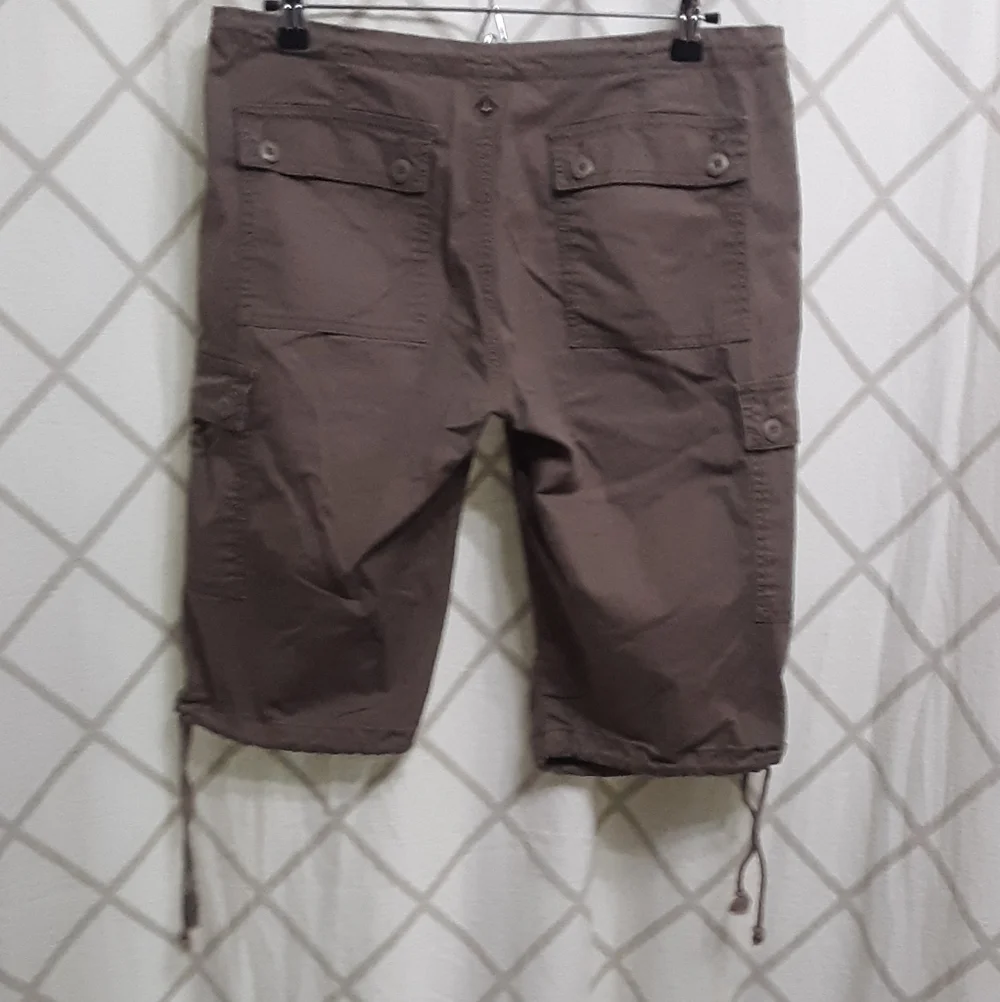 Prana Breathe Kai Cargo Bermuda Drawstring Shorts Knickers Size 8